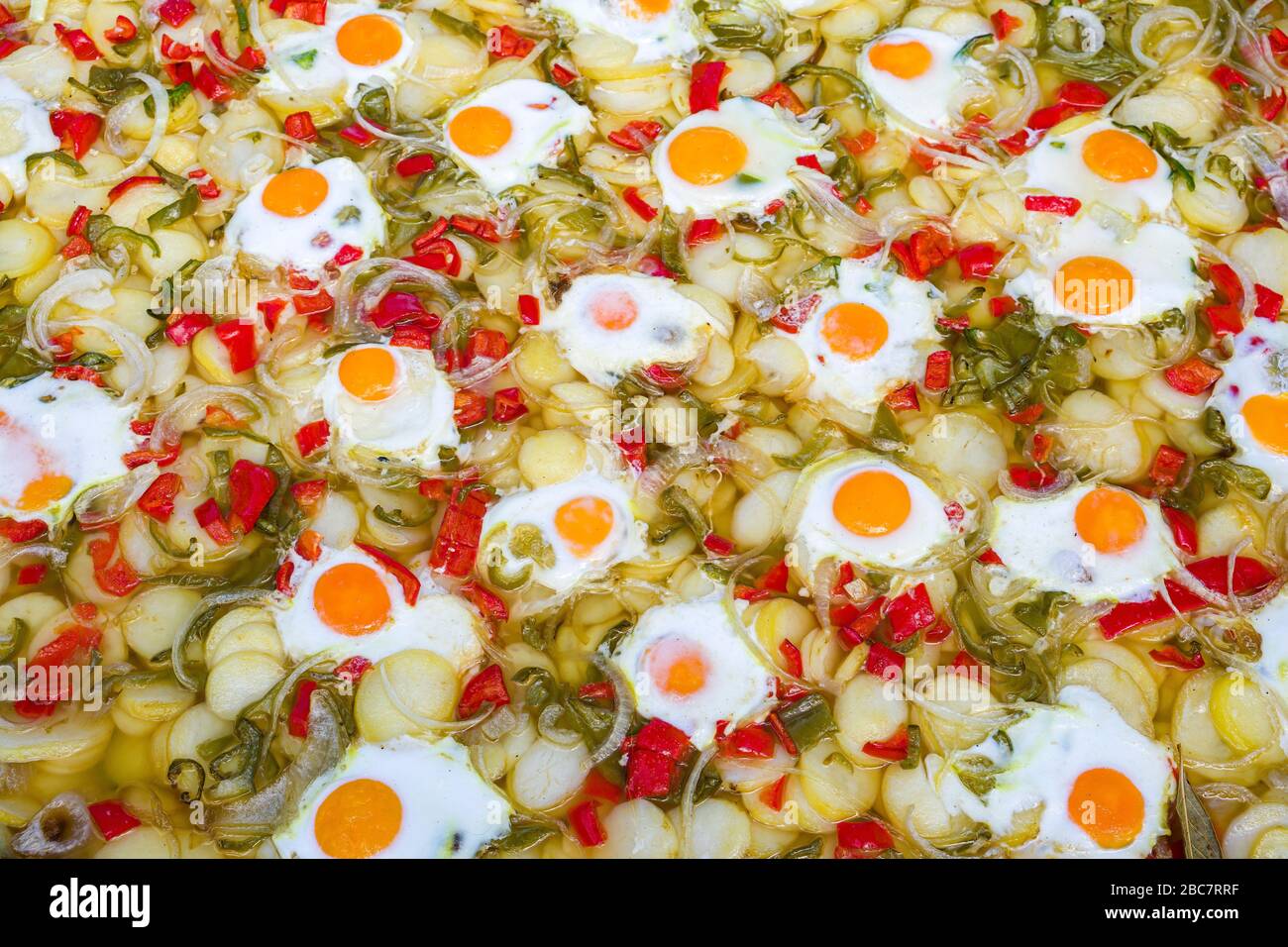 https://c8.alamy.com/comp/2BC7RRF/mixed-vegetables-and-eggs-cooked-in-a-big-pan-2BC7RRF.jpg