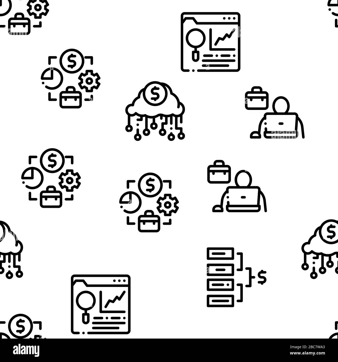 Data Scientist Worker Seamless Pattern Vector Stock Vector