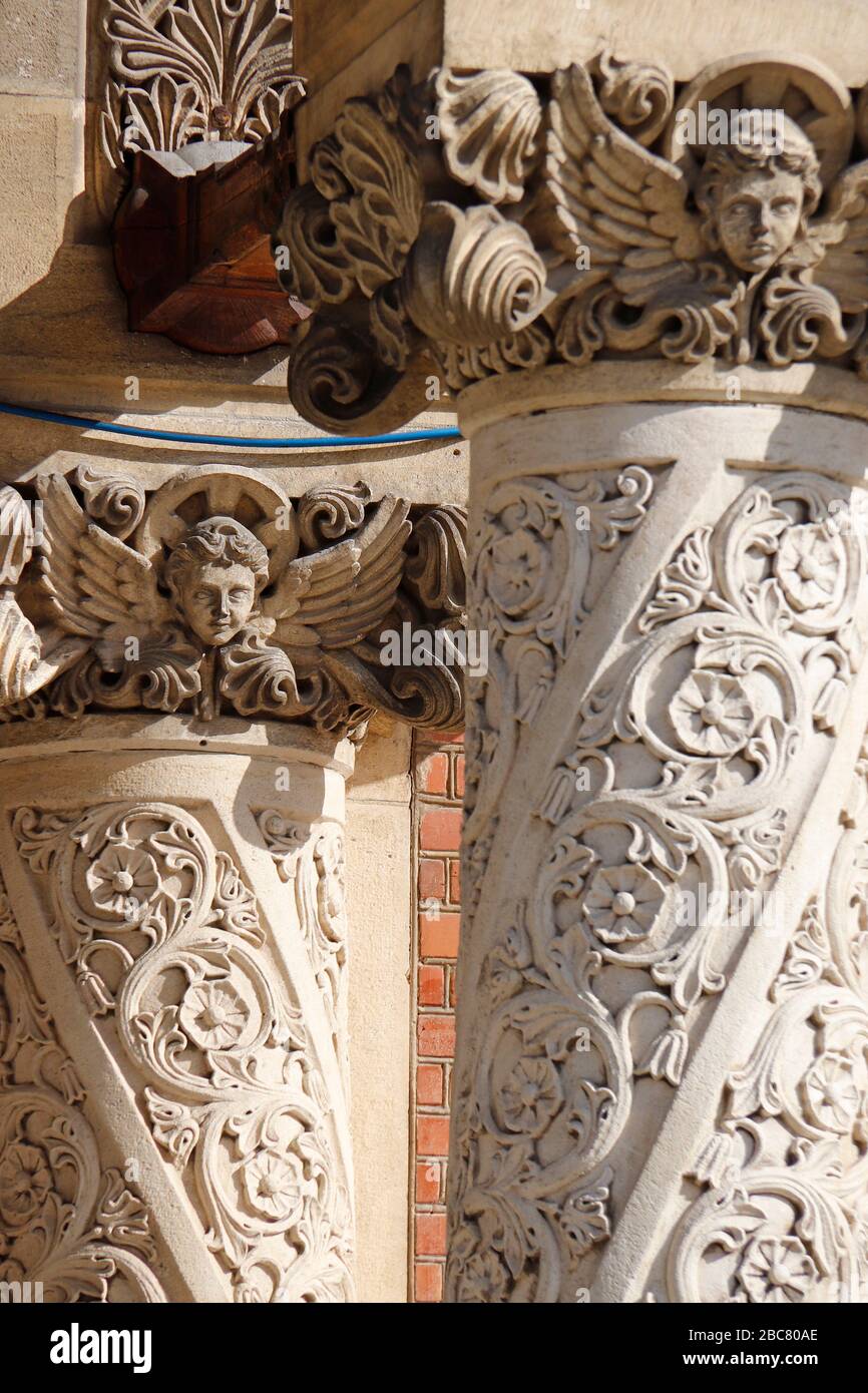 Columns of Sinaia Monastery, religious landmark of Romania Stock Photo