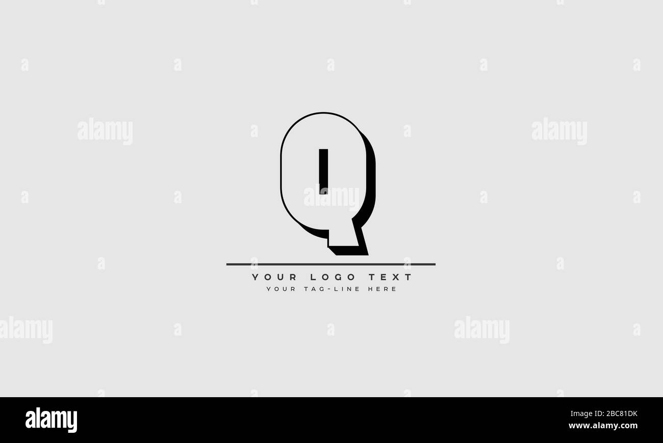 Abstract Logo Q and QQ Alphabet Letters Design Stock Vector