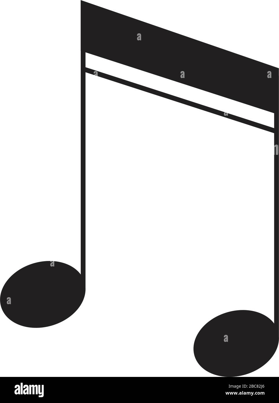 Music note icon vector flat isolated on white background Stock Vector