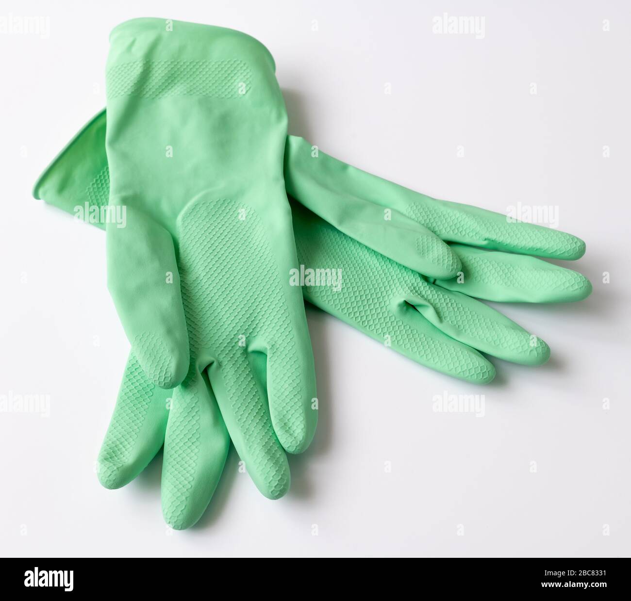 white dishwashing gloves