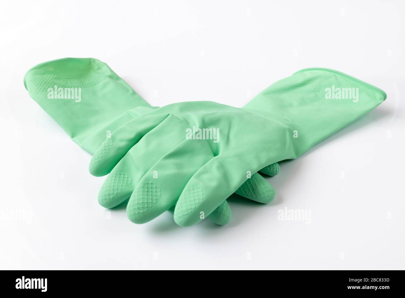 white dishwashing gloves