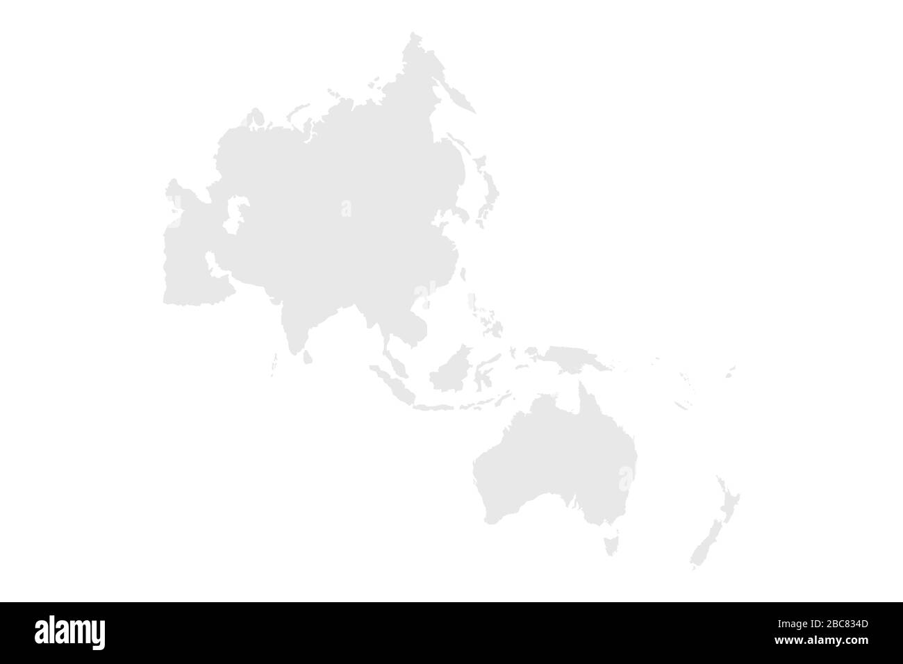 Vector Map of Asia Pacific on white back. Stock Vector