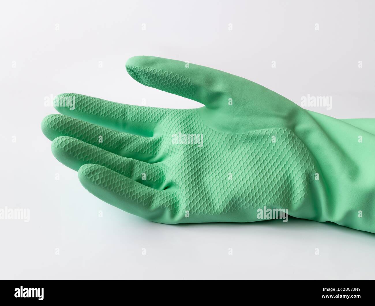 white dishwashing gloves