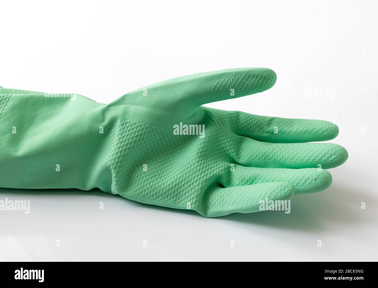 white dishwashing gloves
