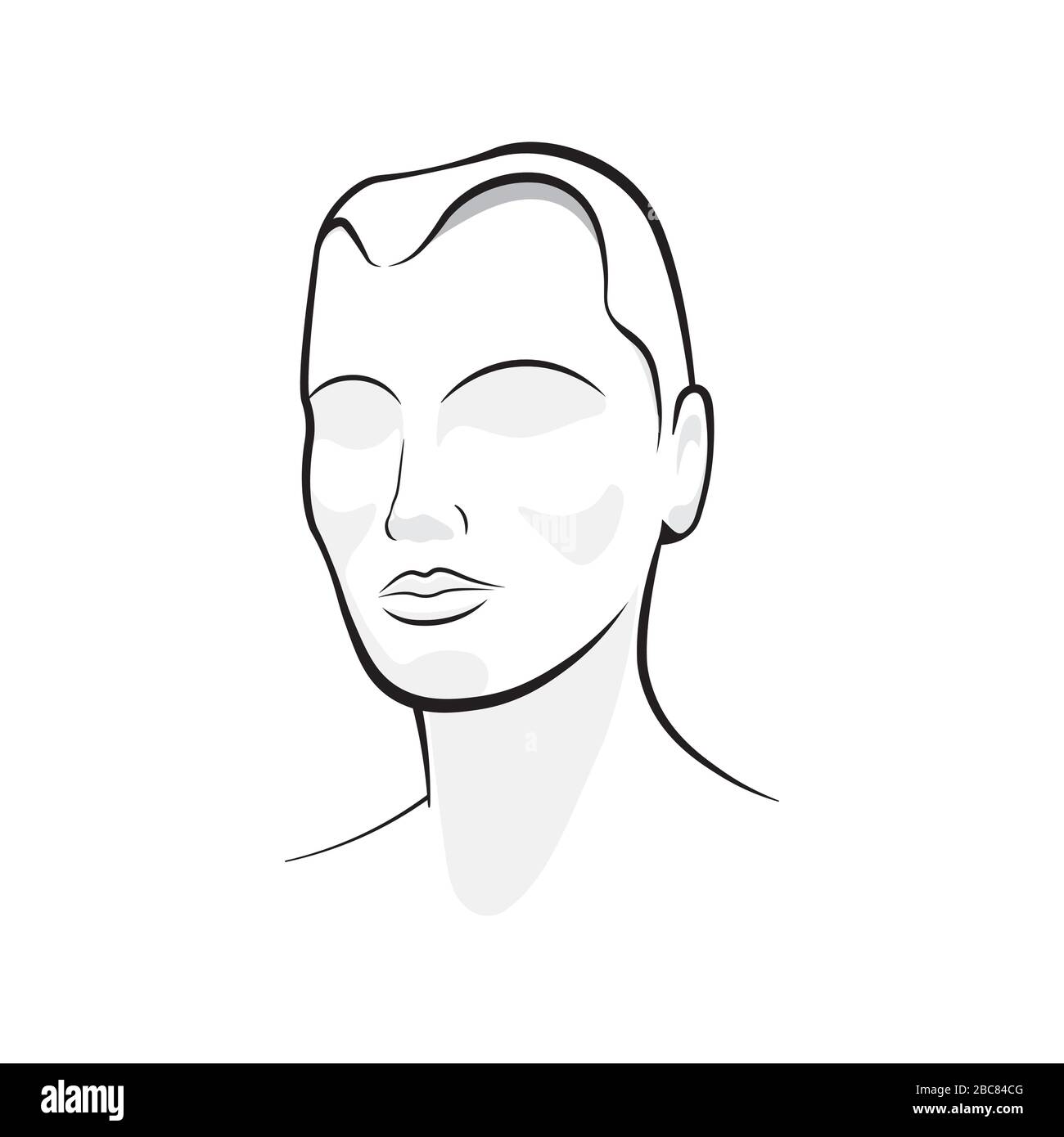 Elegant Mannequin Face Template on white Stock Vector