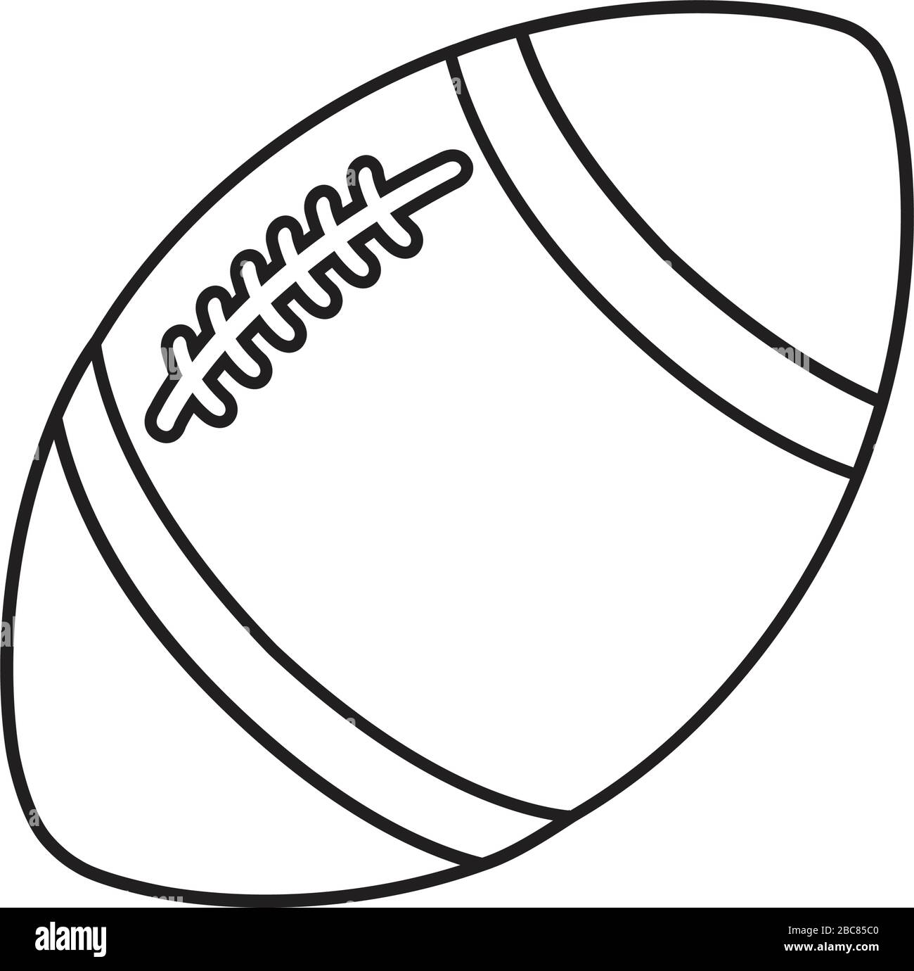 Rugby football ball line icon isolated on a white Stock Vector