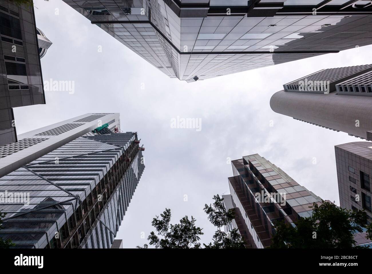 Upper view of central business district from Chulia St, , Singapore ...