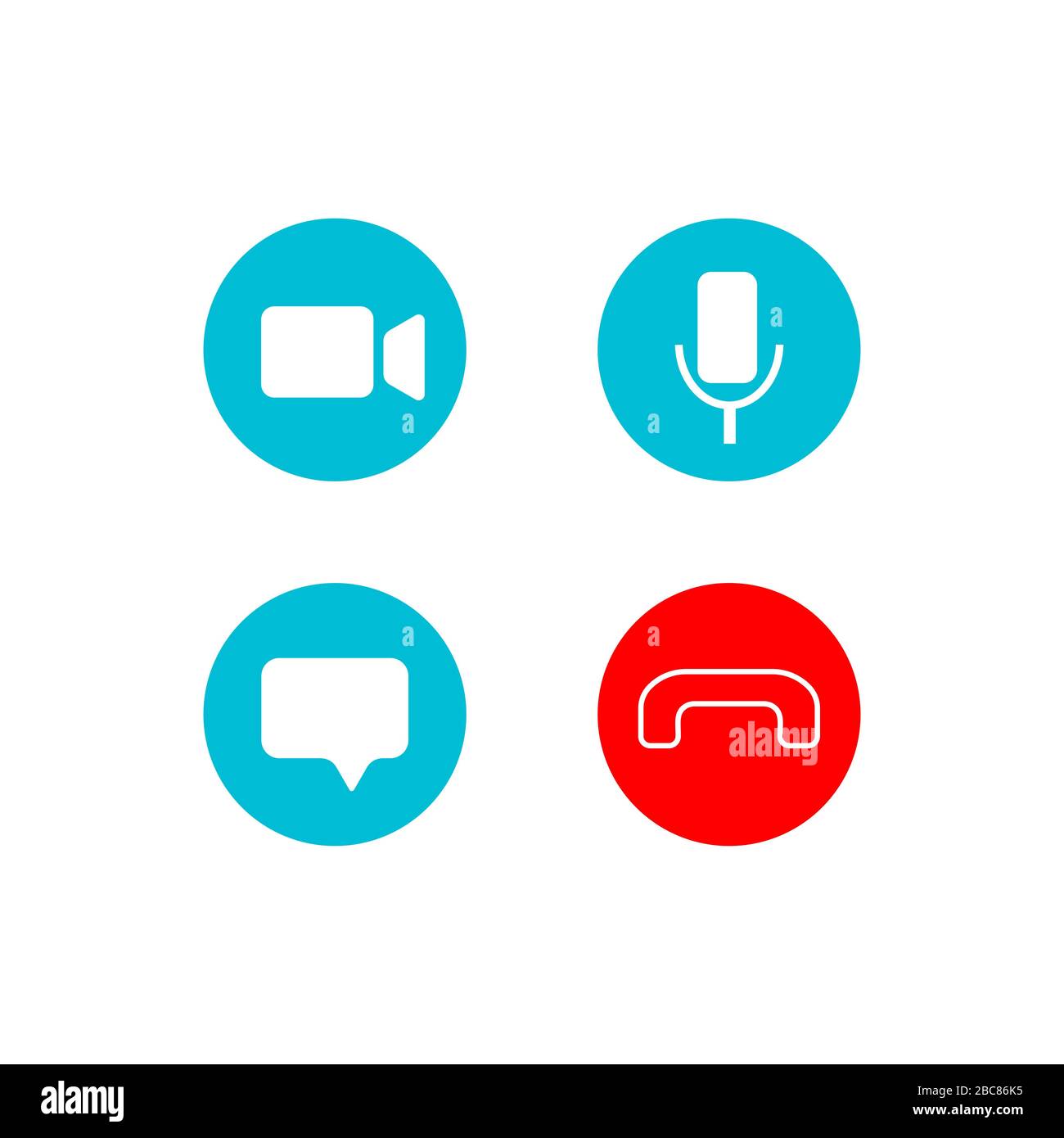 Video call icons set. Web and Mobile Icons Stock Vector