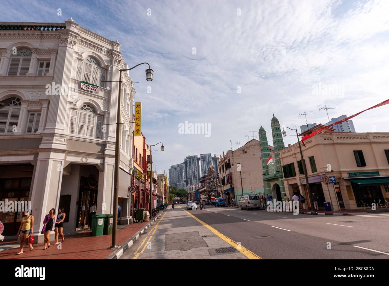 South Bridge Rd and Masjid Jamae, Chula, , Singapore Stock Photo Alamy