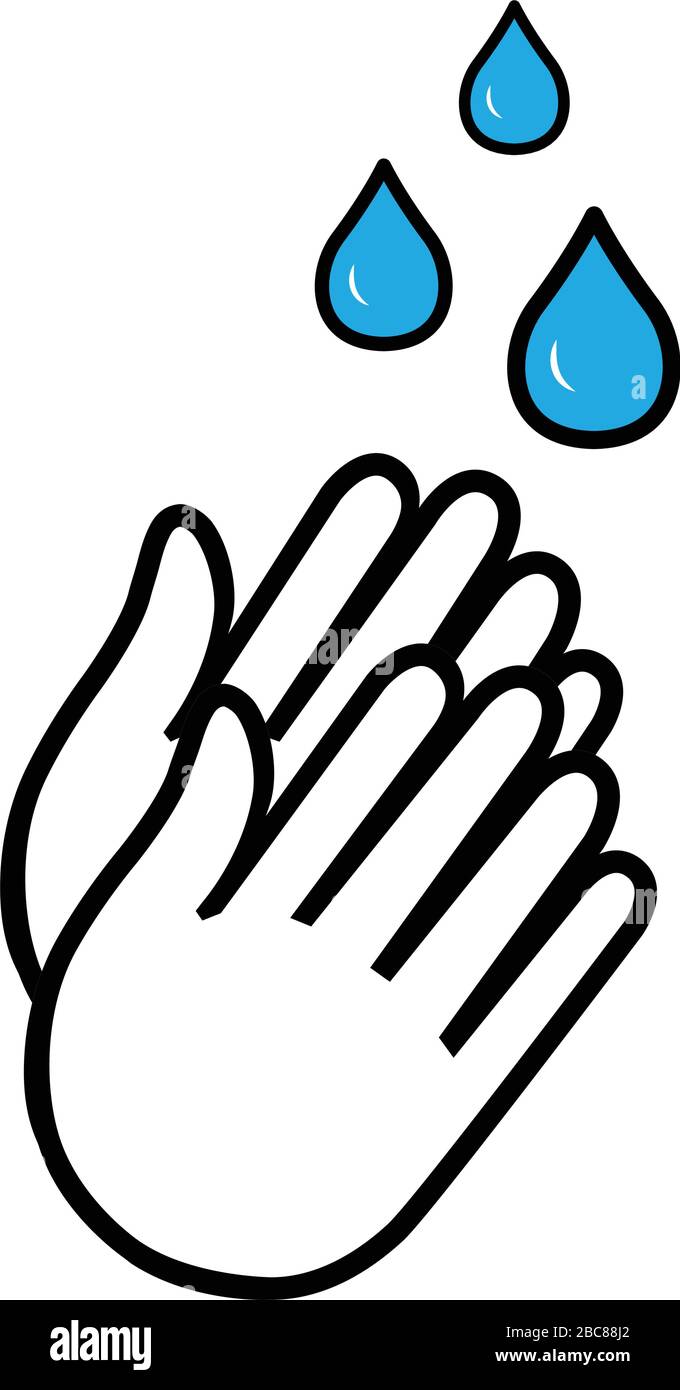 Hand wash flat vector icon clean hands flat vector icon Stock Vector