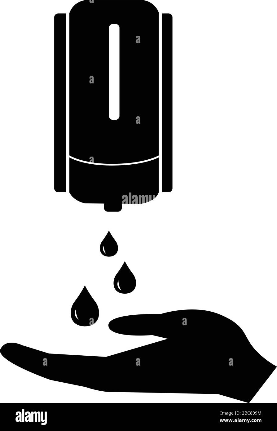 Washing hand with soap icon antiseptic bottle, cleaning icon hygiene