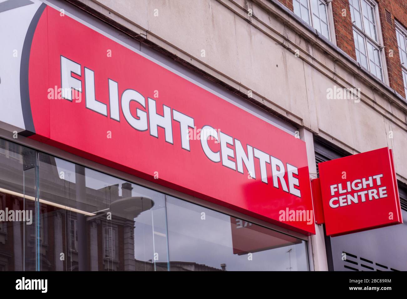 Flight Centre- Australian multinational high street travel agency Stock Photo