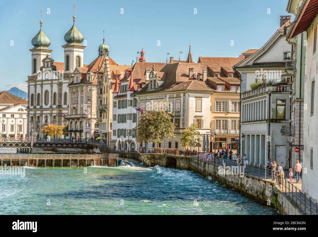 Jesuit Church in the historical old town of Lucerne in Switzerland Stock Photo