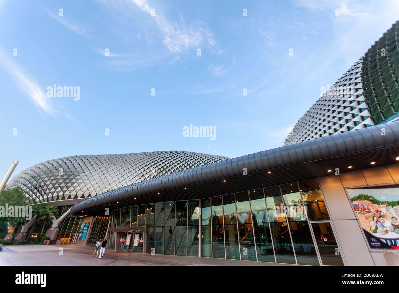 Entrance of Esplanade - Theatres on the Bay, Singapore Stock Photo