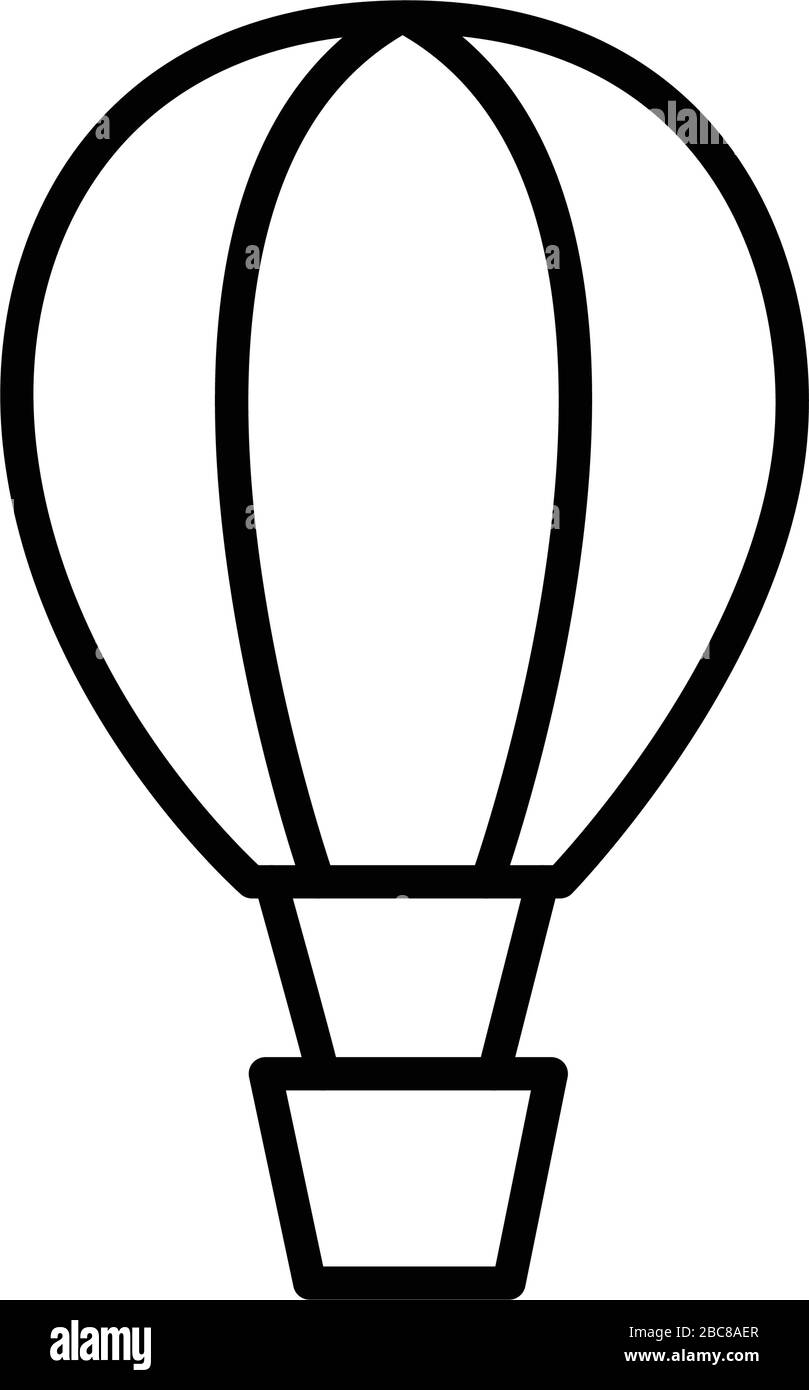 hot air balloon outline icon vector isolated Stock Vector