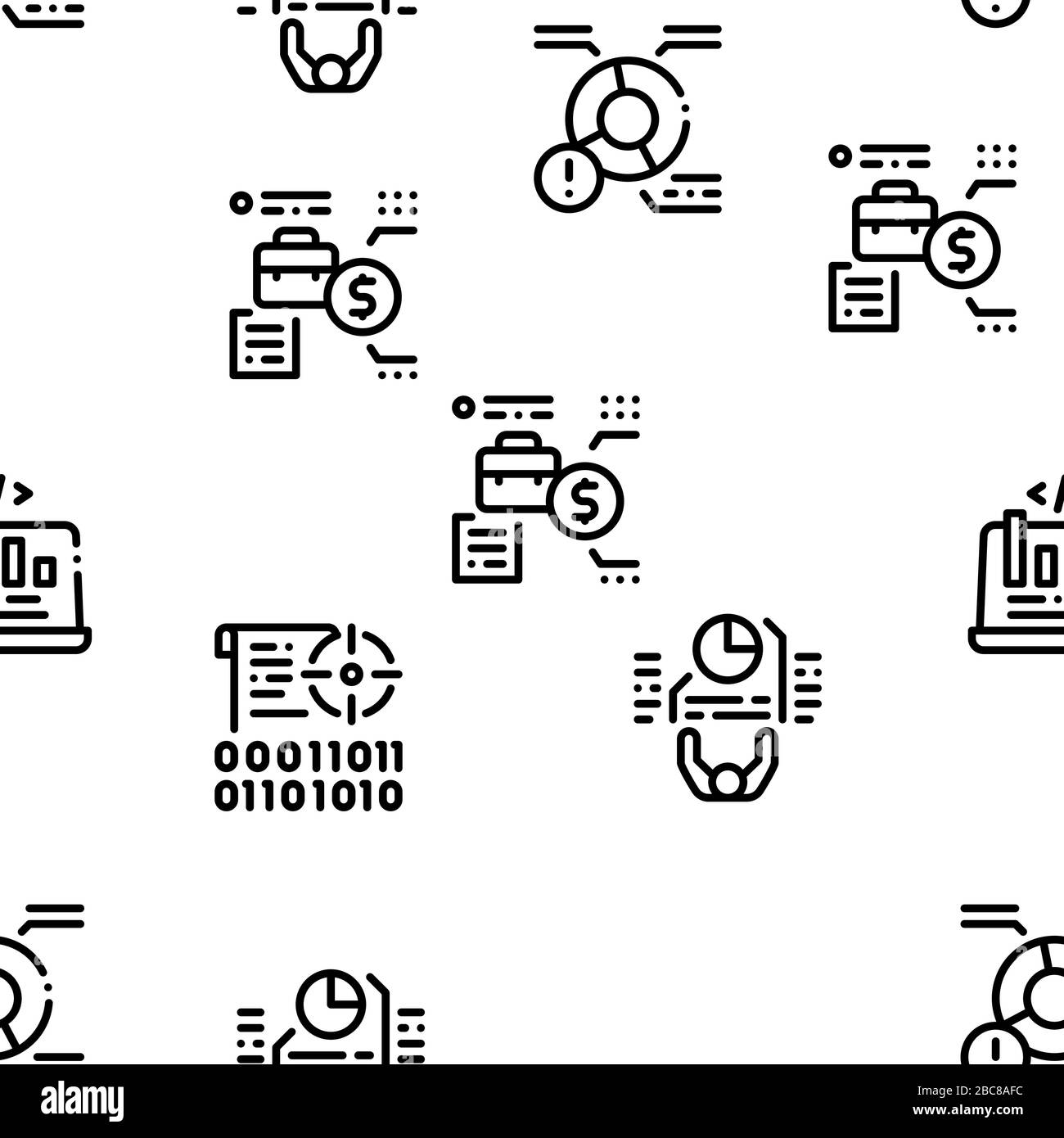 Data Scientist Worker Seamless Pattern Vector Stock Vector