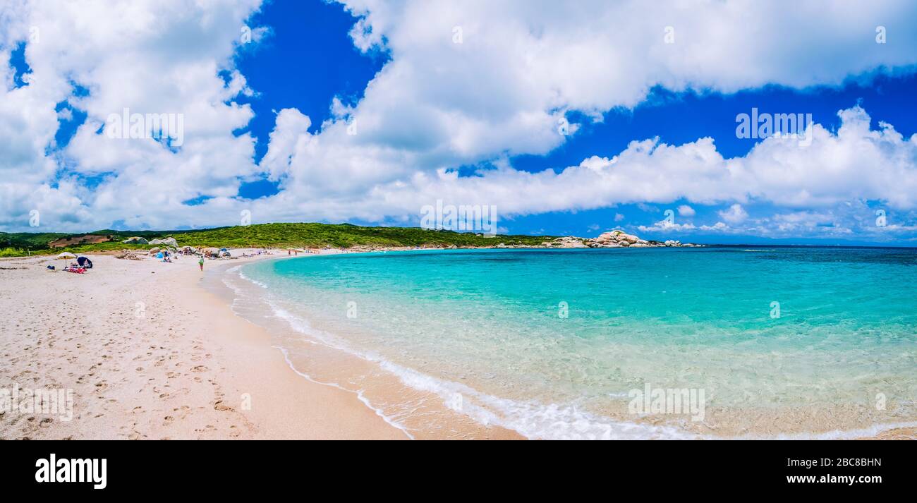 Azure beach near Porto Pollo. Beautiful Sardinia island, Sardinia Italy Stock Photo