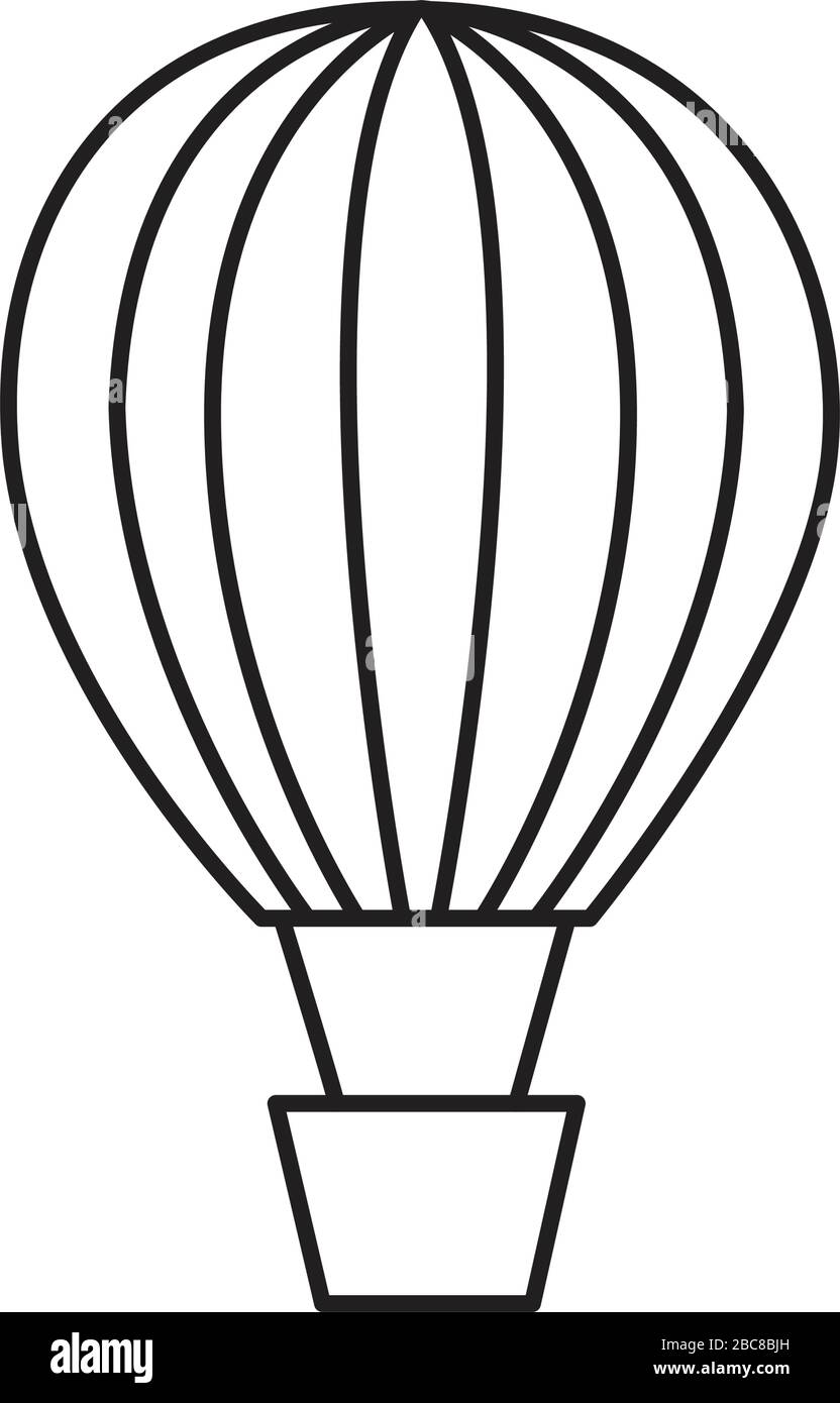 hot air balloon outline icon vector isolated Stock Vector