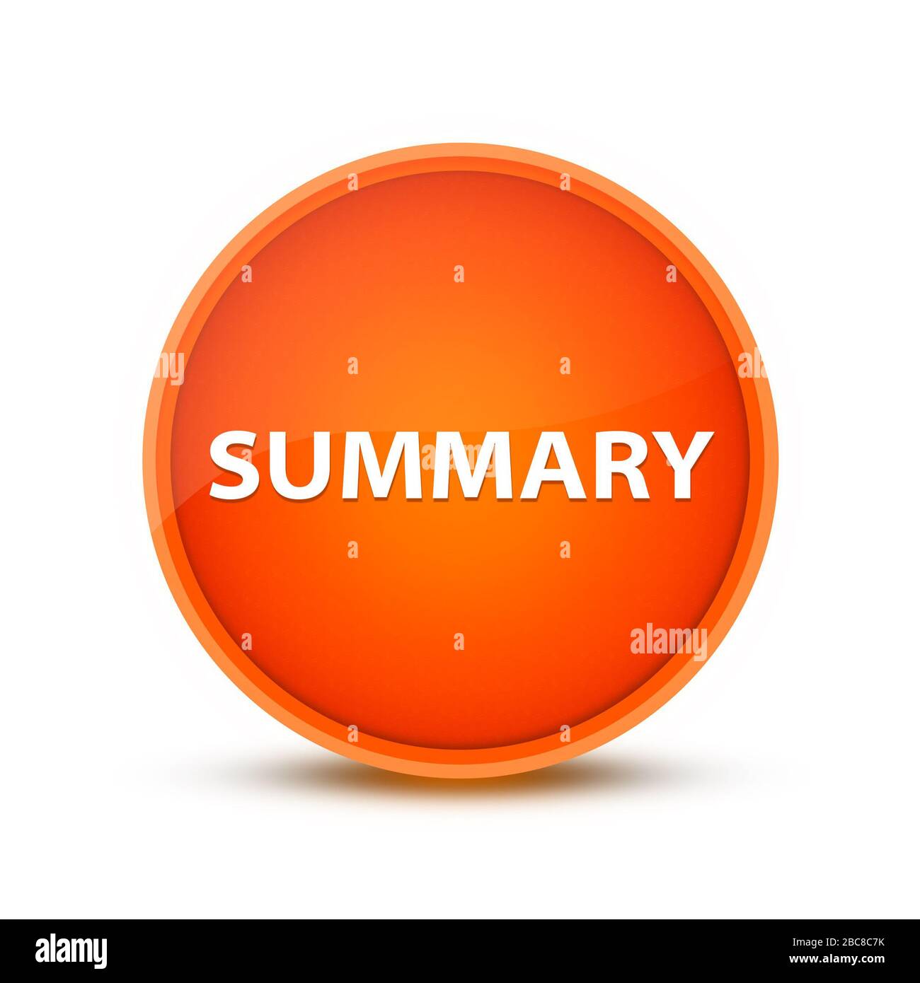Summary isolated on special orange round button abstract illustration Stock Photo