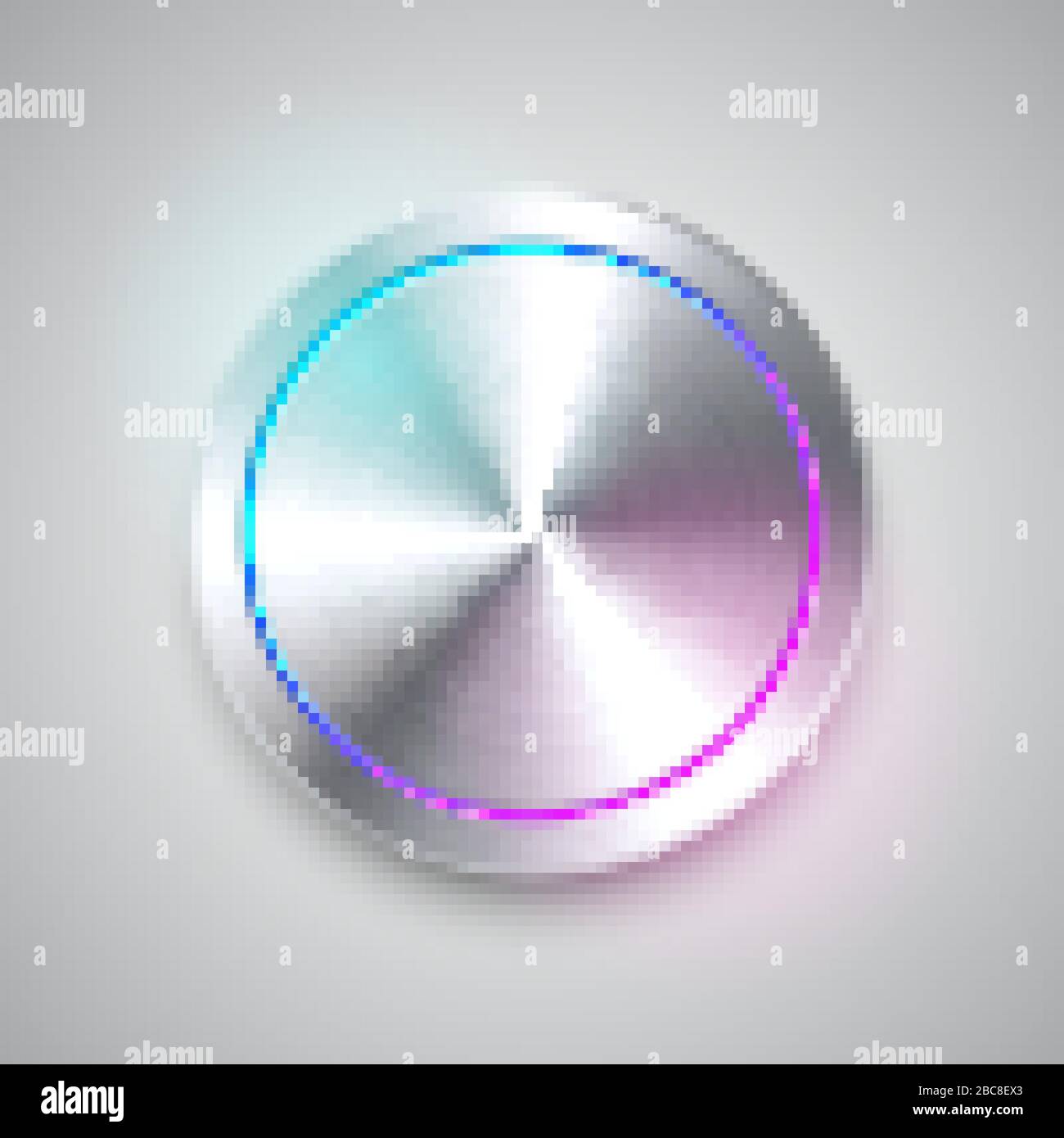 Realistic metal chrome button. Silver steel volume control knob ...
