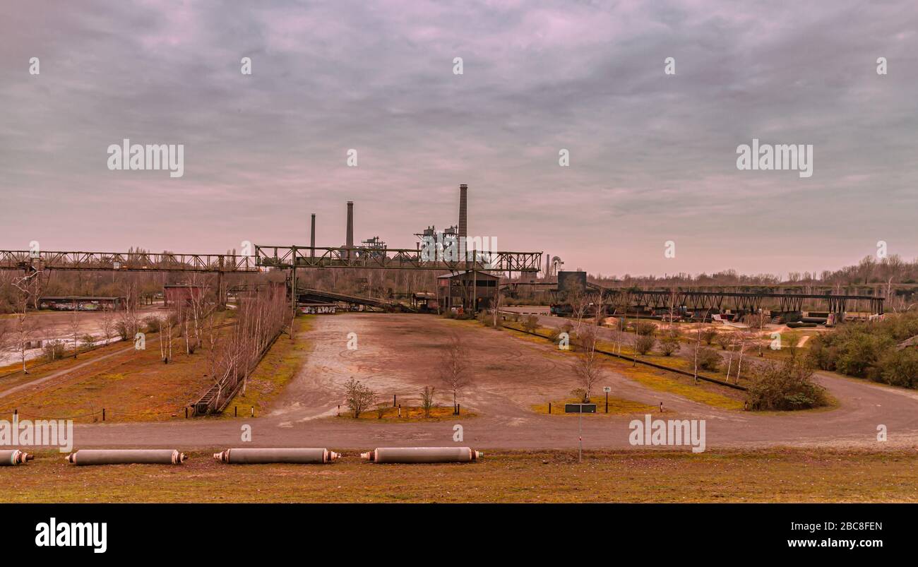 Landscape park Duisburg Nord industrial culture Germany Ruhr area Stock Photo