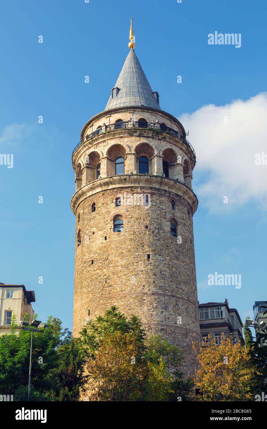 Istanbul, Turkey.  The Galata Tower. Stock Photo