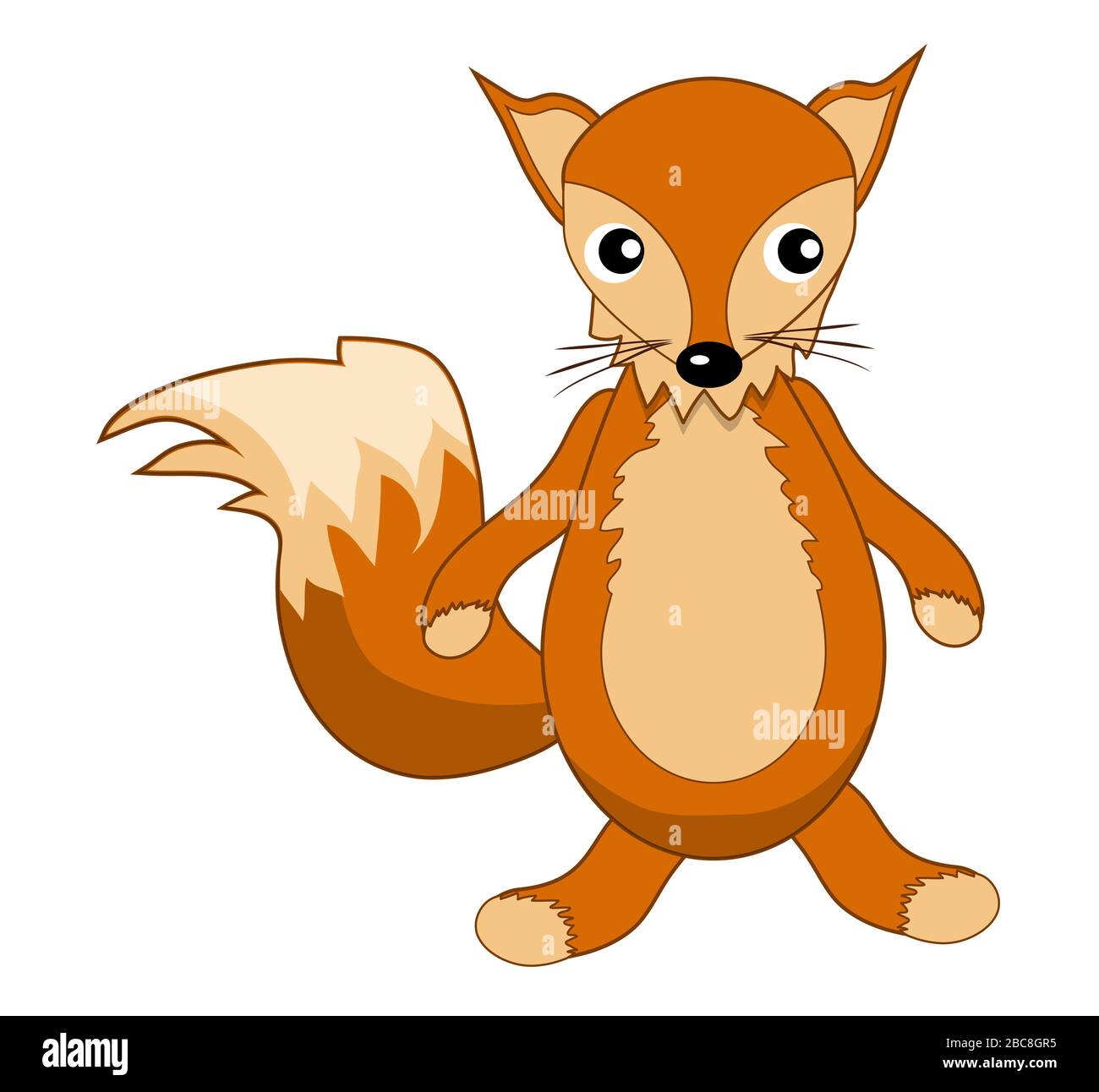 Cute fox vector isolated on white background. Illustration for decoration and design, children's books and coloring, stickers, fabrics, packaging, pos Stock Photo
