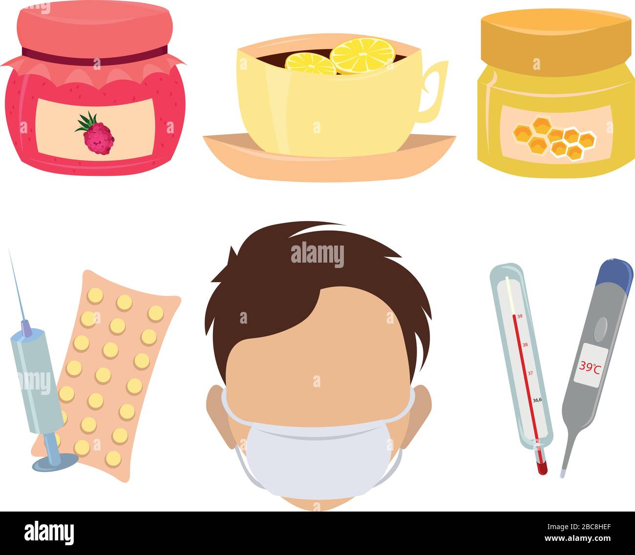 Infectious Objects Flu and coronavirus. Treatment for viral infection. Disease Prevention ...