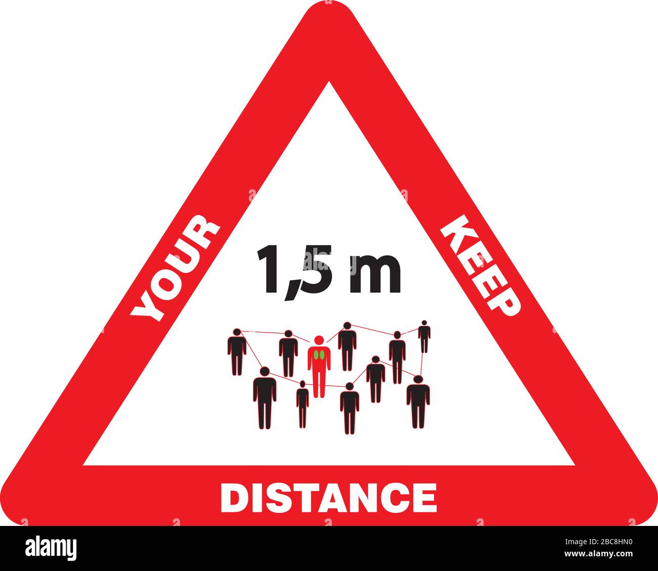Keep distance sign. Please keep your distance. Stock Vector