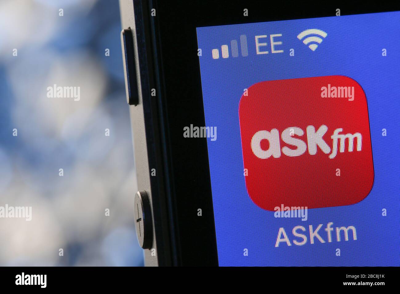 ASK.fm anonymous chat app on an iPhone. Stock Photo