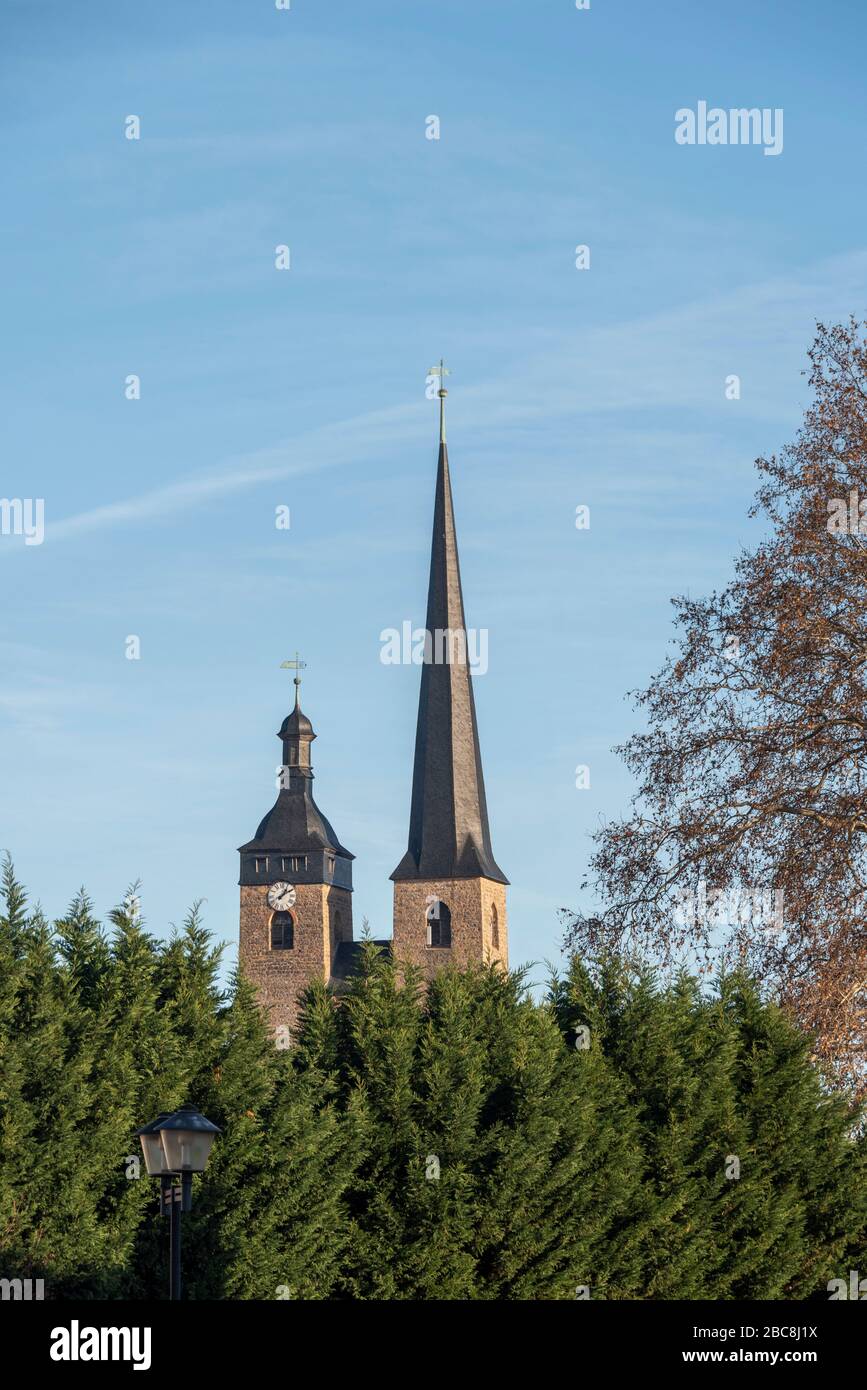 Germany, Saxony-Anhalt, castle, view of the towers of the Church of Our Lady Stock Photo