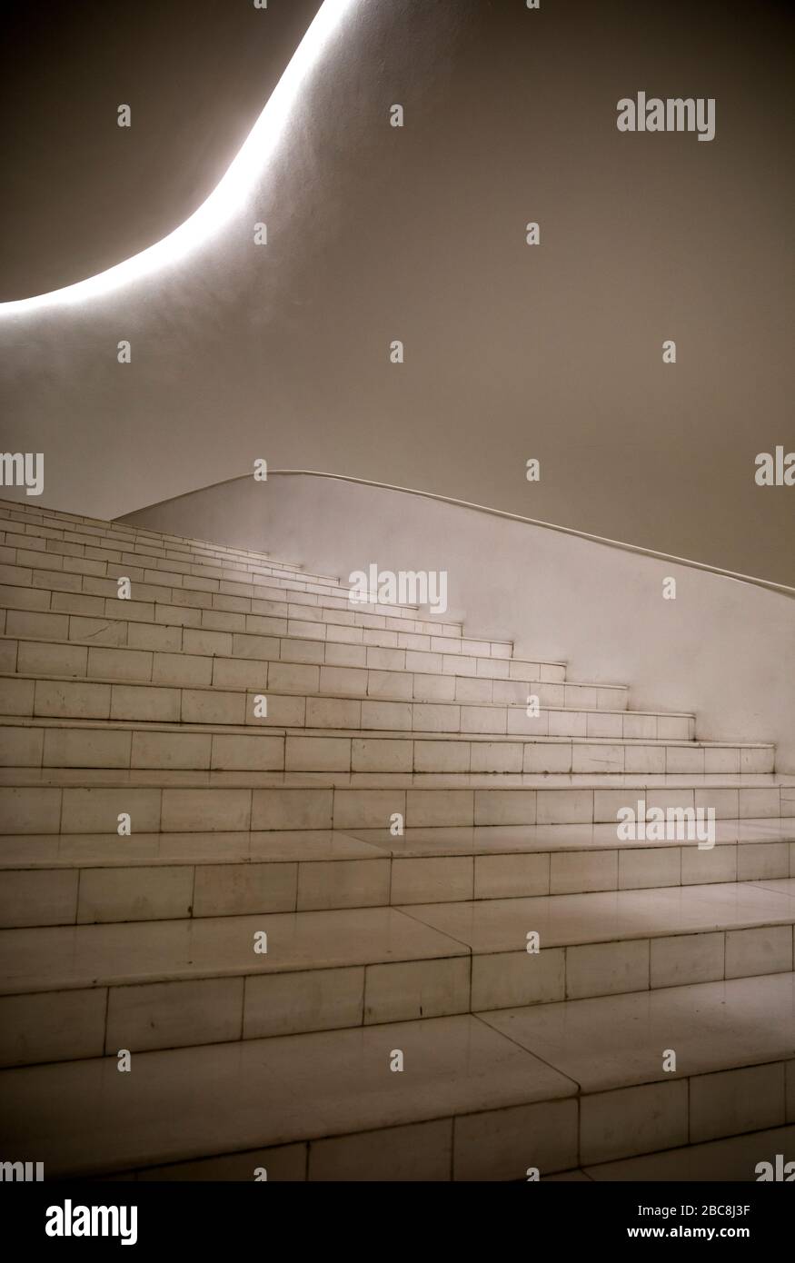 steps leading up to a light source Stock Photo