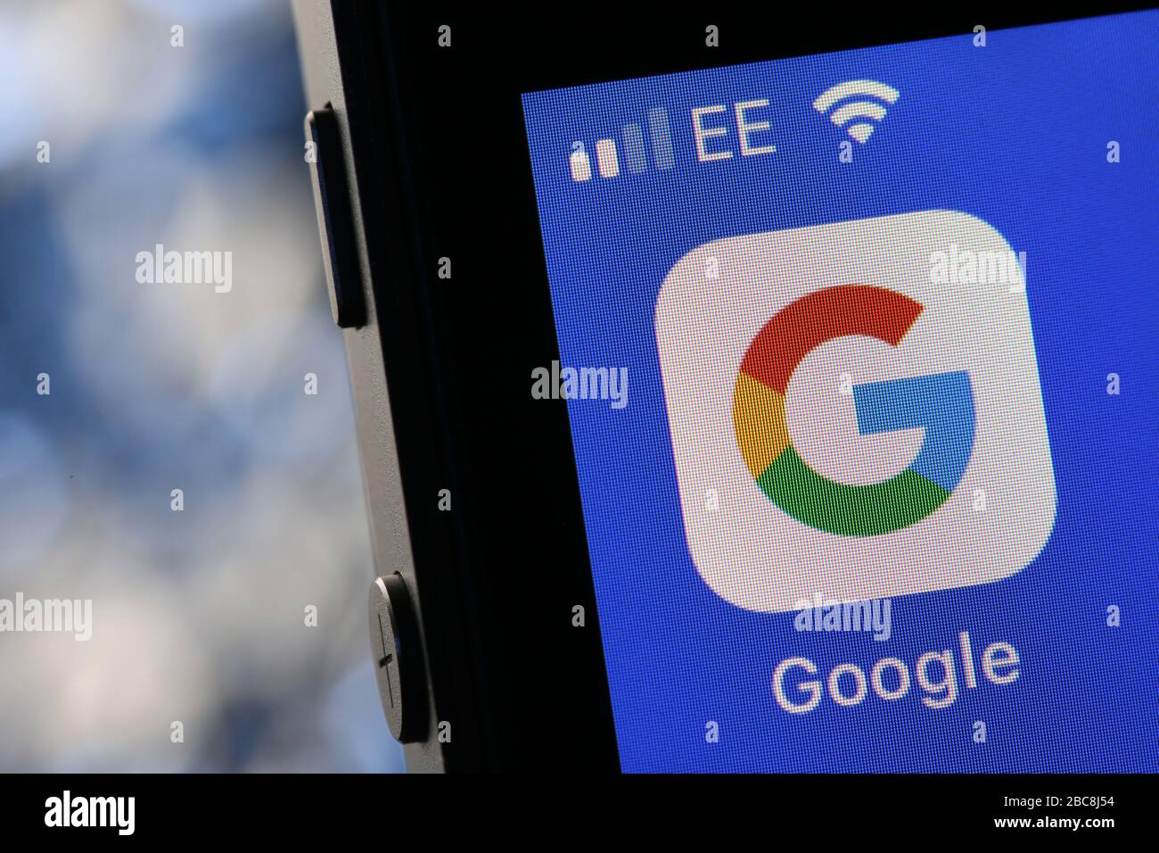 Google app on an iPhone. Stock Photo