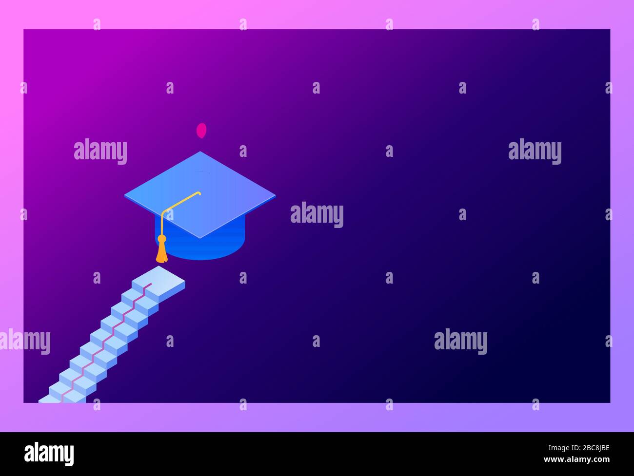 Graduation concept - modern isometric vector web banner Stock Vector