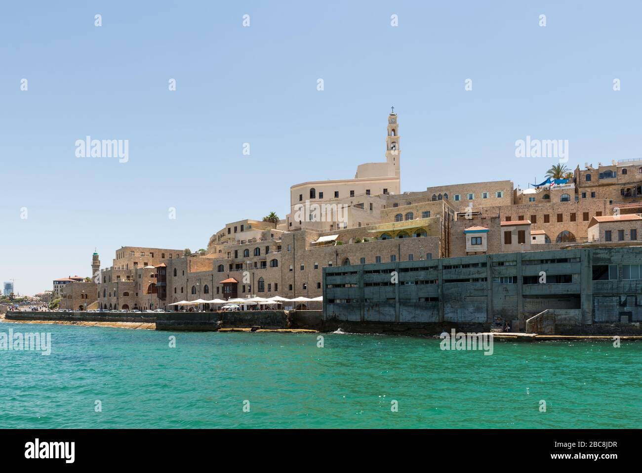 Jaffa view from boat, Israel Stock Photo