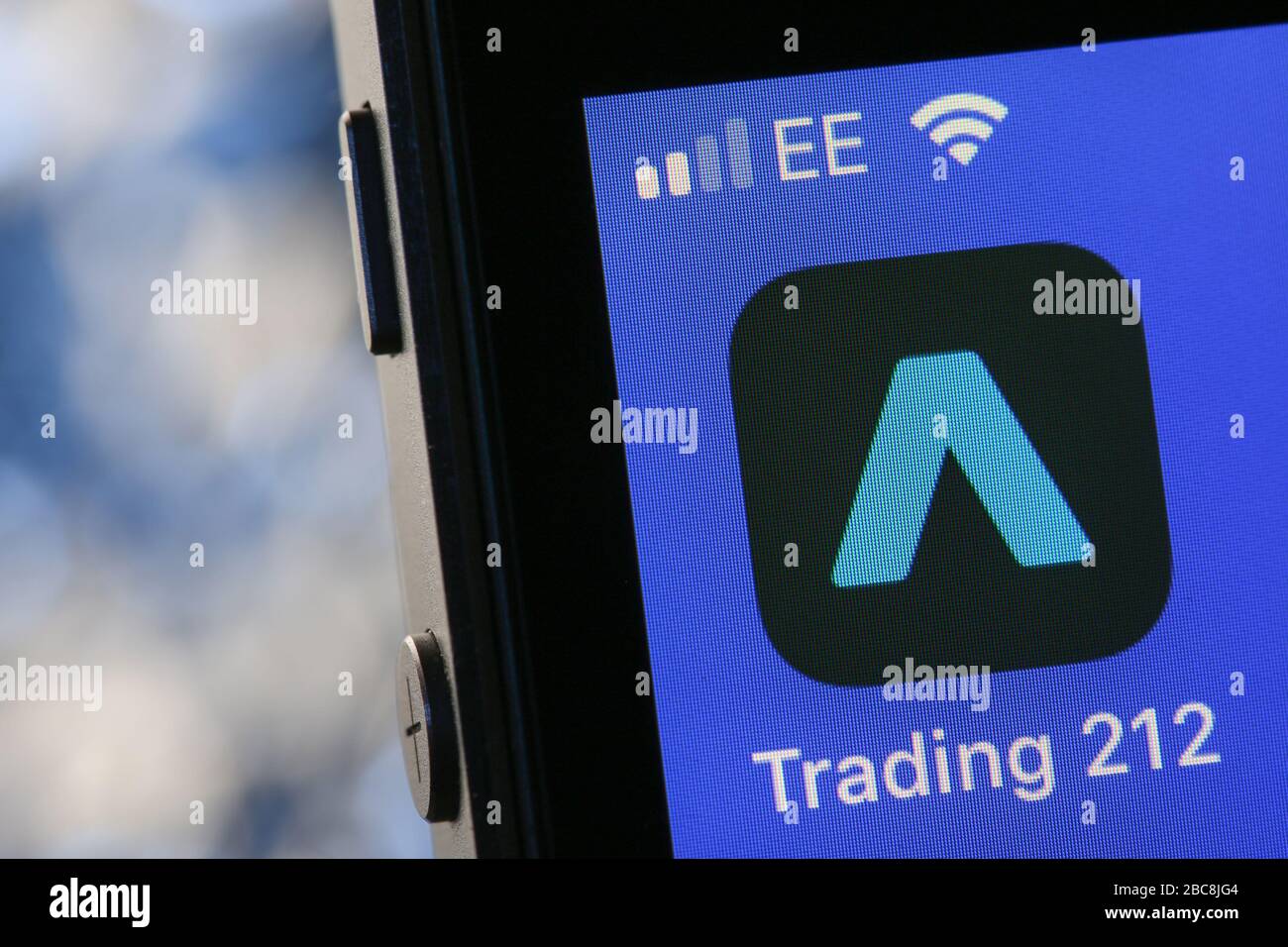 Trading 212 app on an iPhone. Stock Photo
