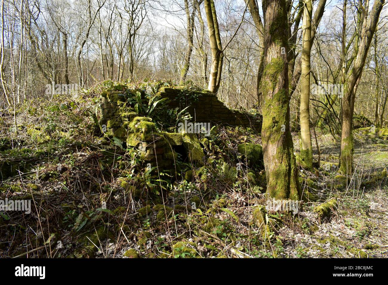 Site of the old now disused Rishworth Railway Station and line. Stock Photo