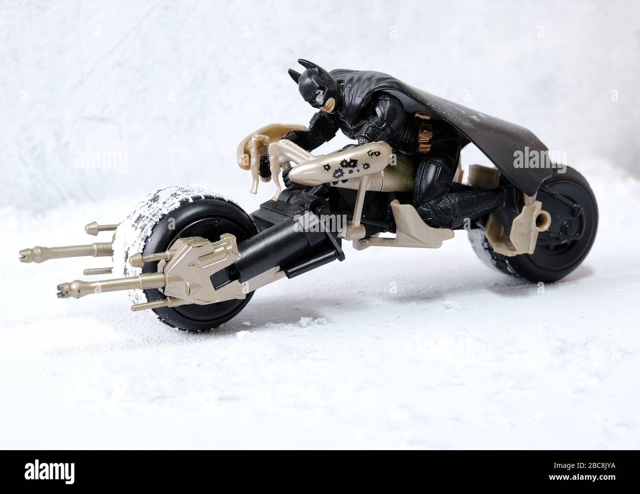 Batman on a his motorbike Stock Photo - Alamy