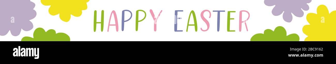 web banner background with Happy Easter quote Stock Vector