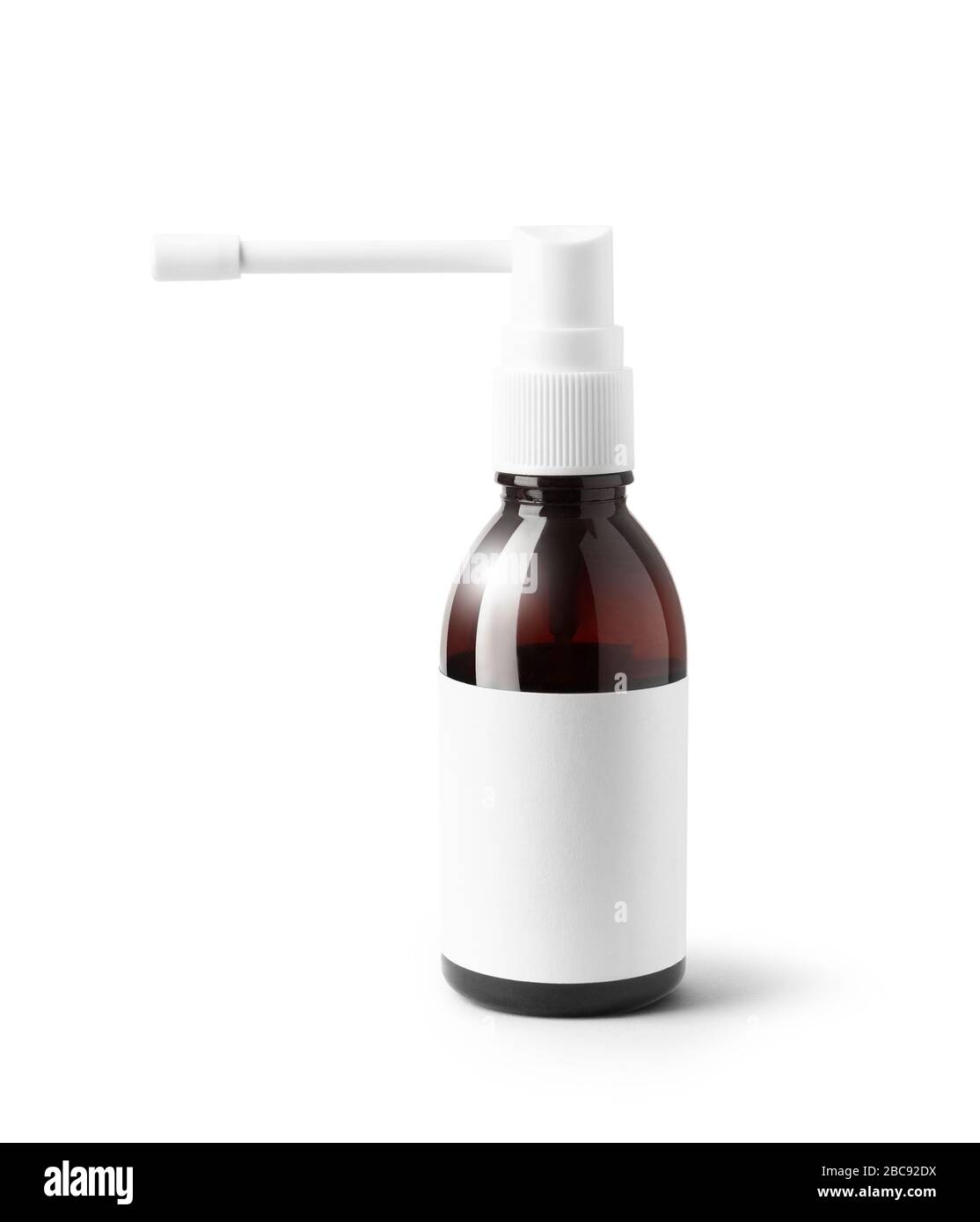 Throat spray medicine isolated on white background. With clipping path ...