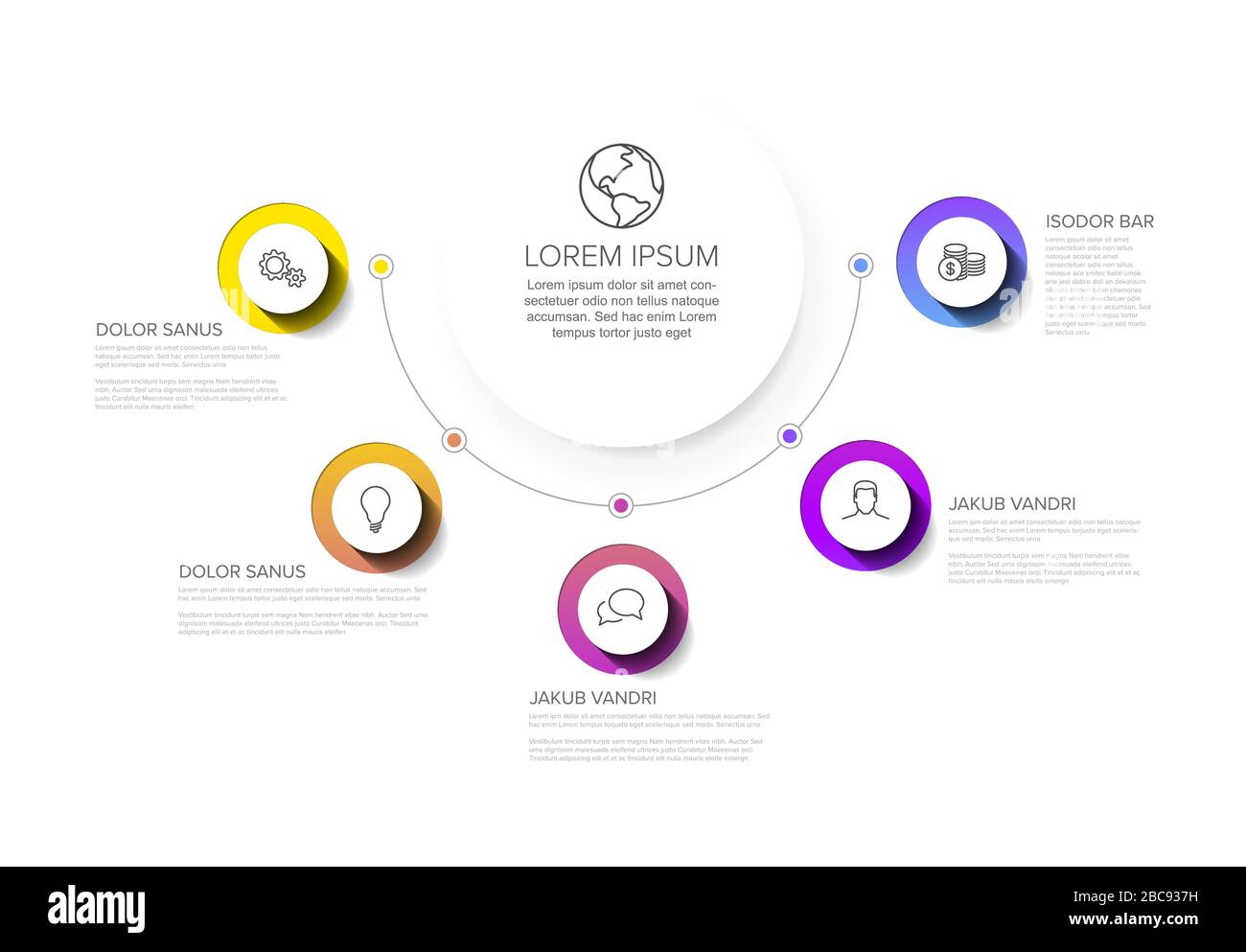 Vector multipurpose Infographic template with title and five elements ...