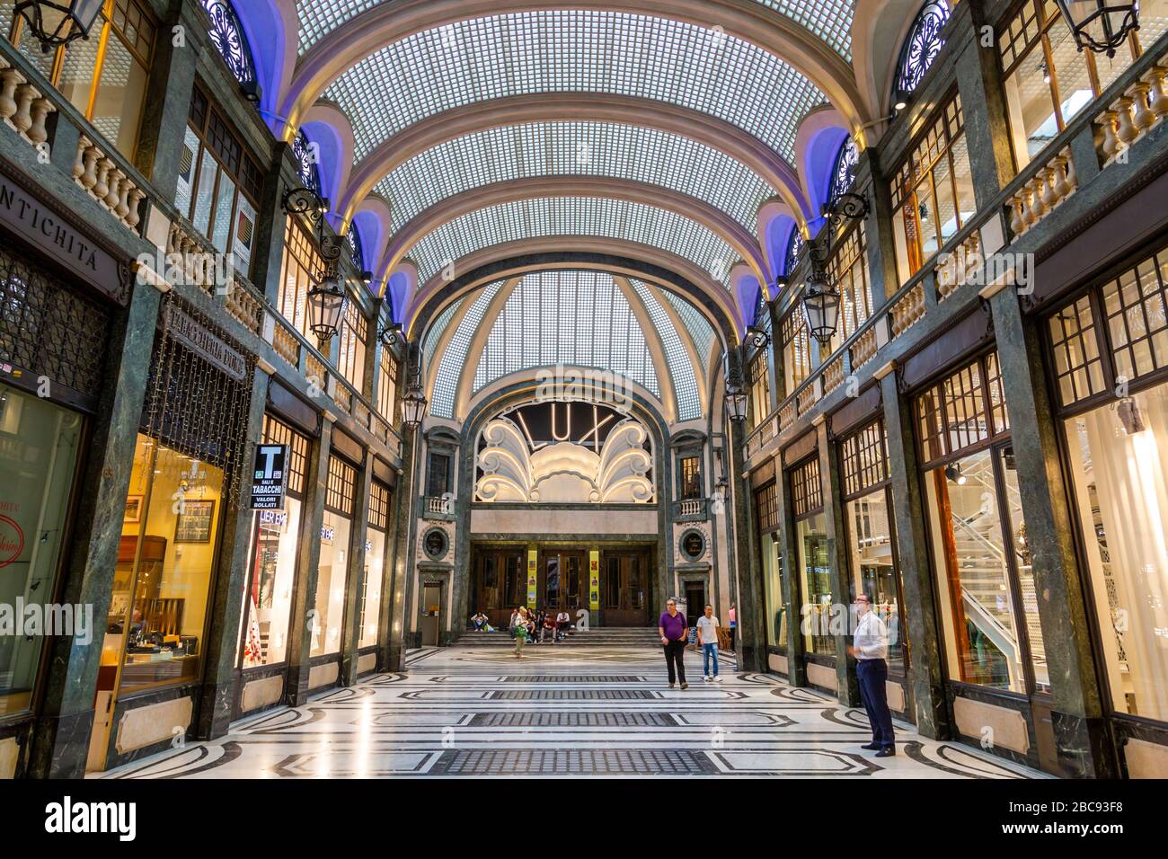 View of interior of Galleria San Federico near San Carlo Square, Turin, Piedmont, Italy, Europe Stock Photo