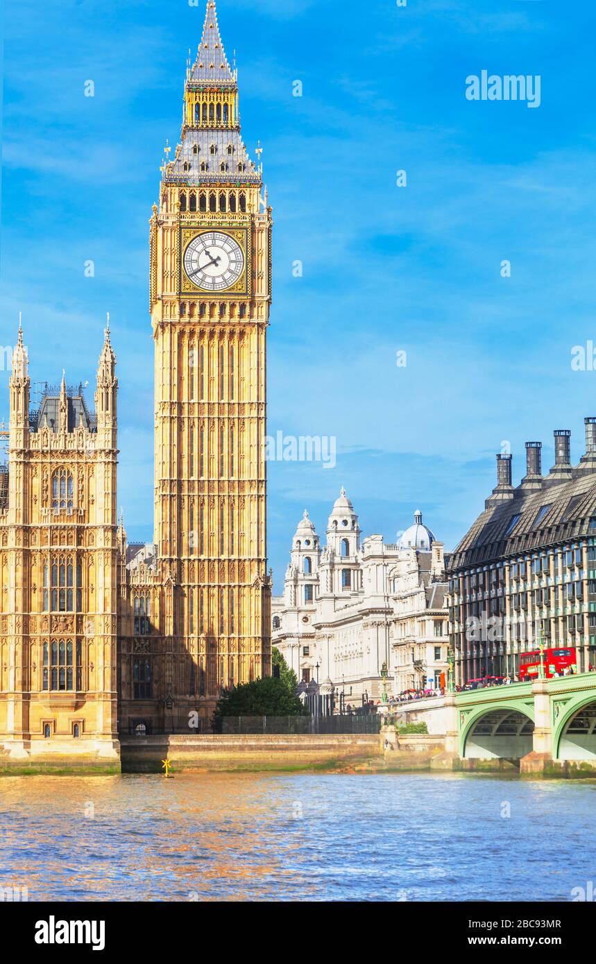Big Ben and Westminster Bridge, London, England, UK Stock Photo Alamy