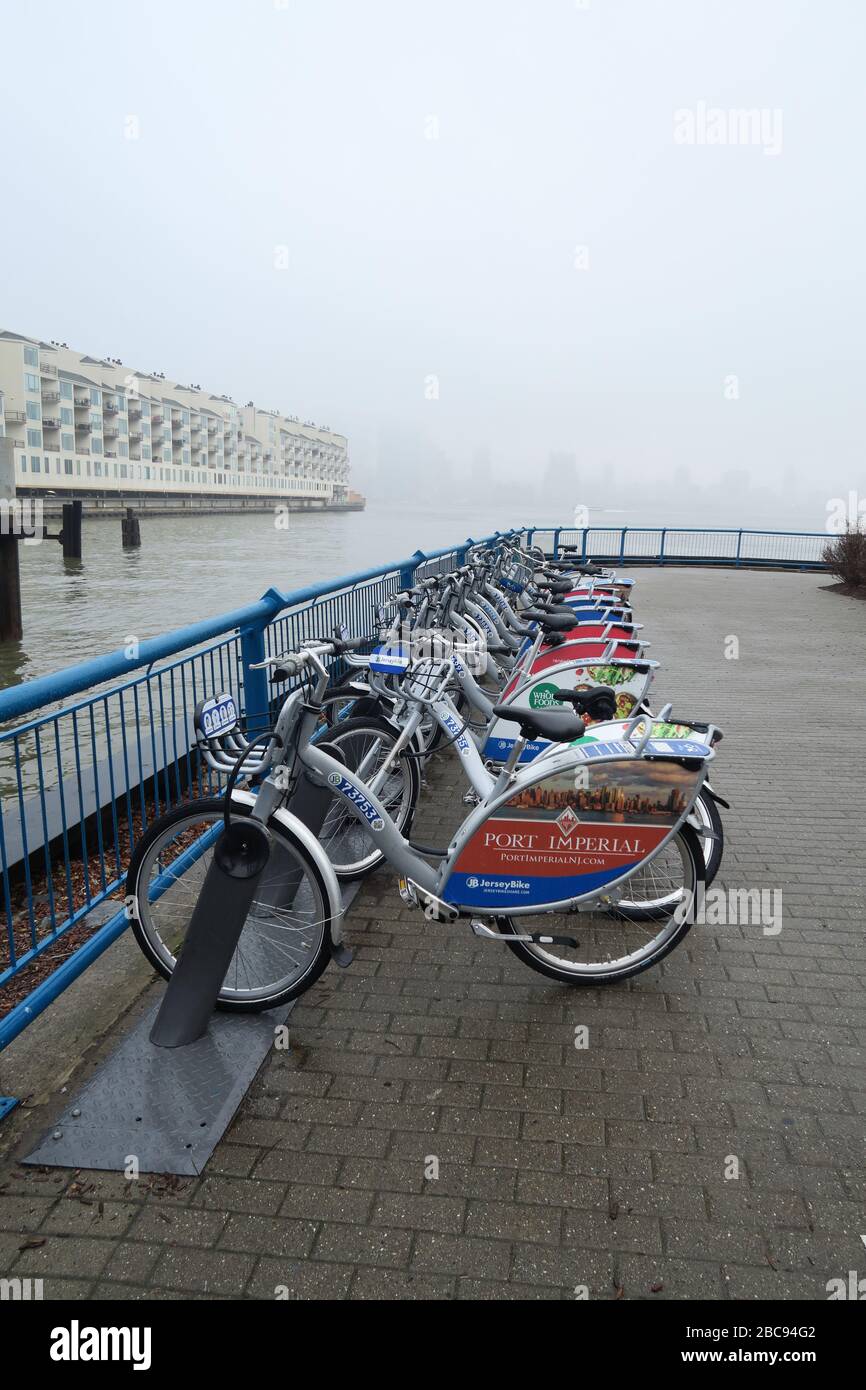 Rental Bikes, Lincoln Harbor, New Jersey Stock Photo Alamy