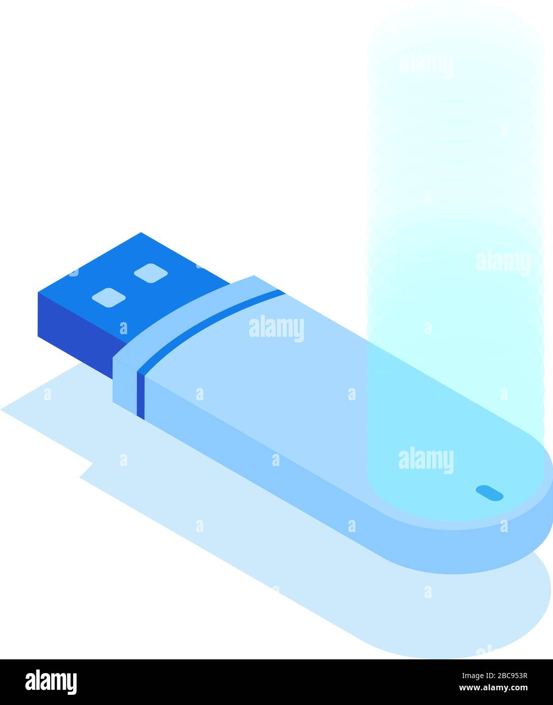 Isometric flash drive on a white background. Vector illustration Stock