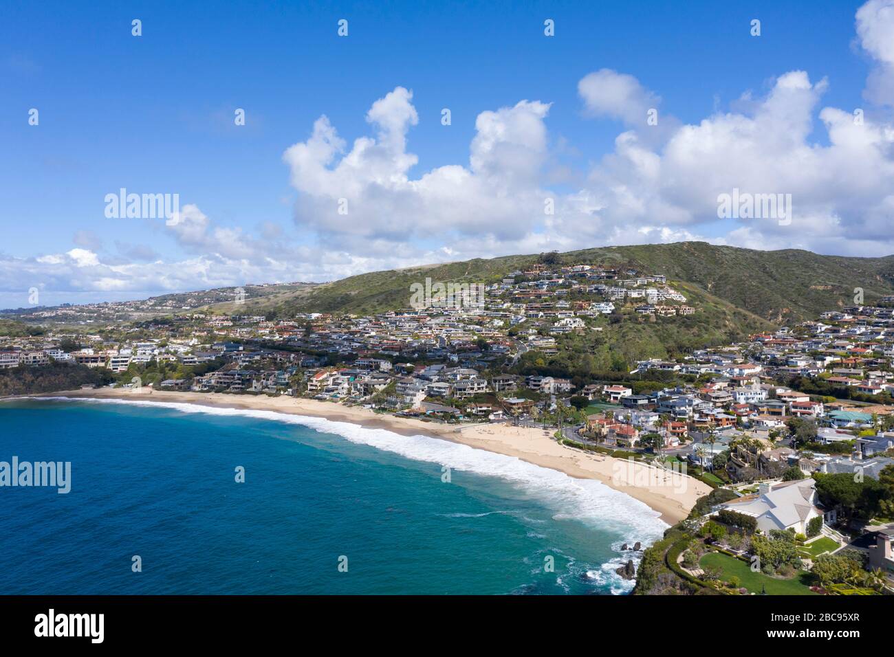 Aerial views of Emerald Bay, Laguna Beach, California Stock Photo