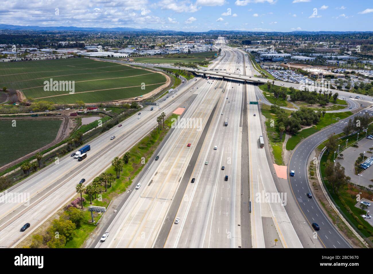 Aerial view of the El Toro Y freeway interchange Stock Photo