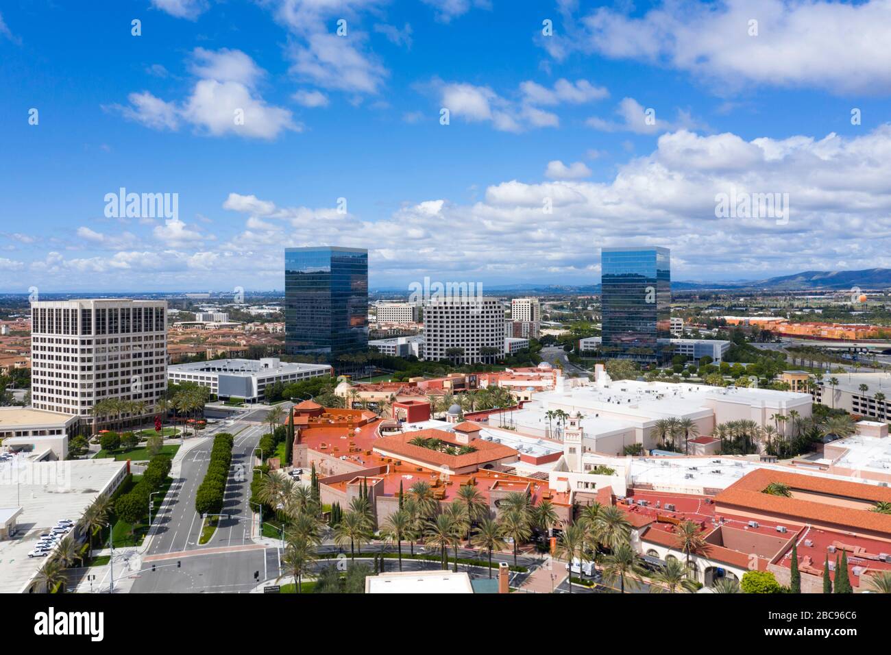 Aerial view of Irvine Spectrum Orange County California Stock Photo
